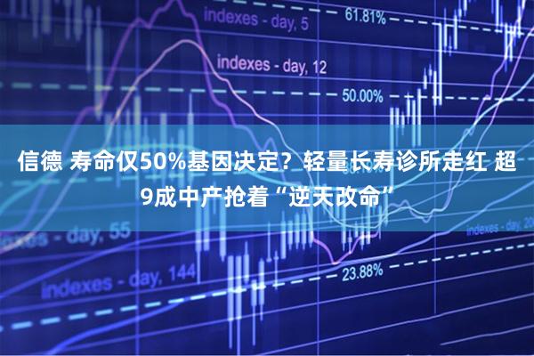 信德 寿命仅50%基因决定？轻量长寿诊所走红 超9成中产抢着“逆天改命”